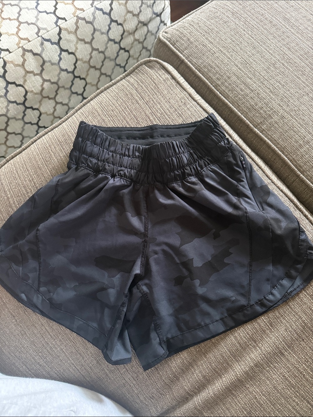 lululemon athletica Black Camo High-Waist Athletic Shorts